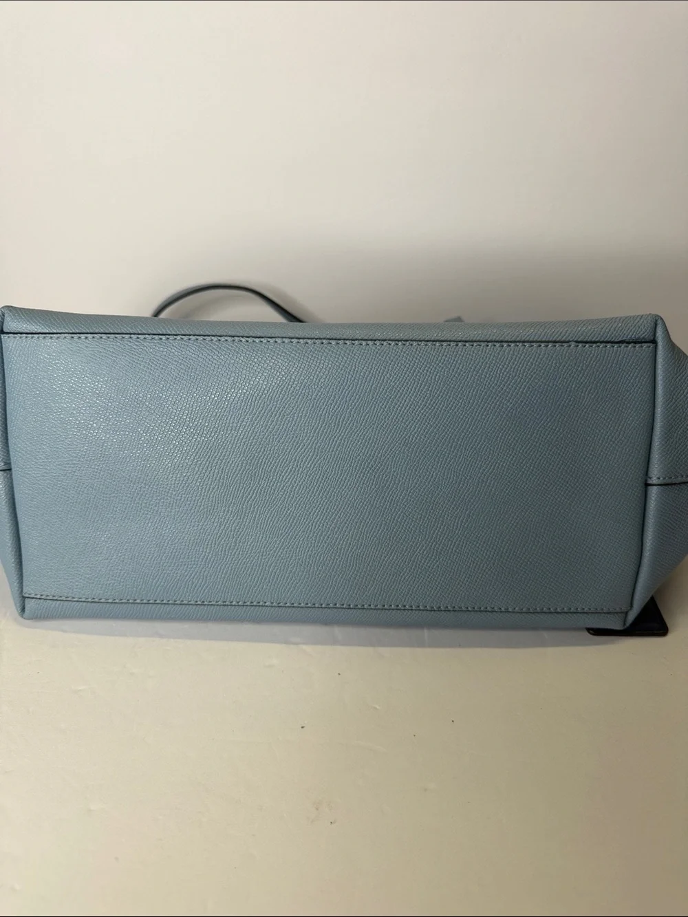 Coach Light Blue Leather Tote with Silver Hardware